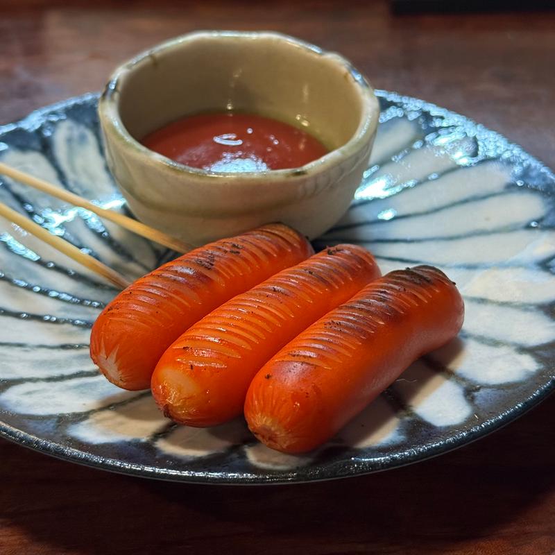 懐かしい天狗ハム 赤ウインナー(炭火焼鳥大笑)