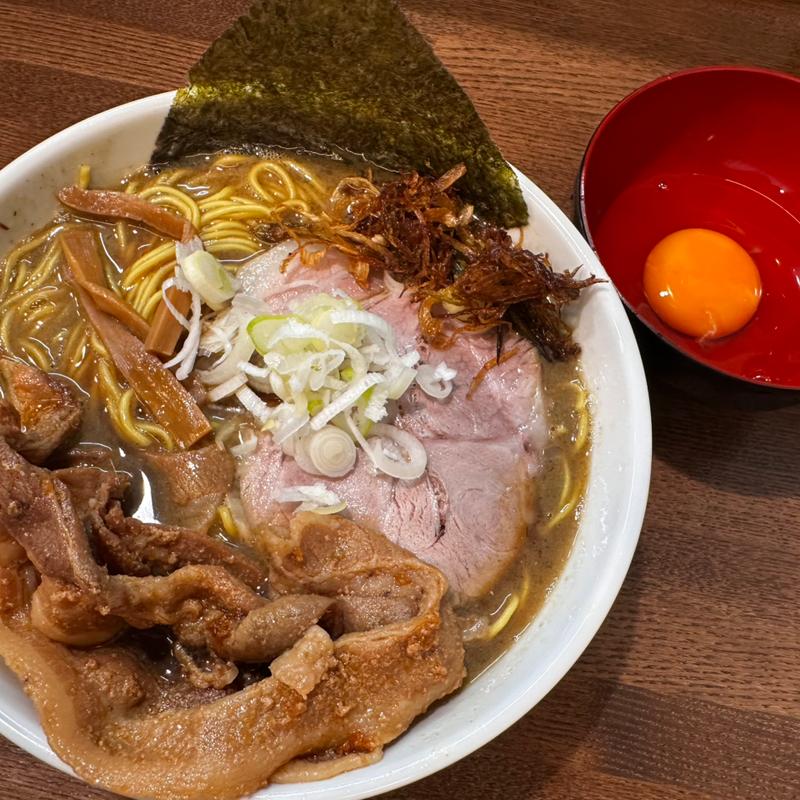 肉まし100、中盛り、つけ玉(一条流中華そば智颯)