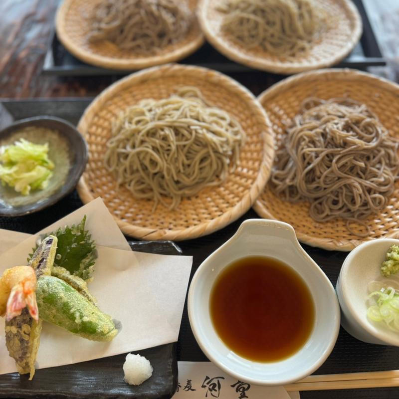 産地別　十割二種盛り　天せいろ(玄蕎麦 河童)