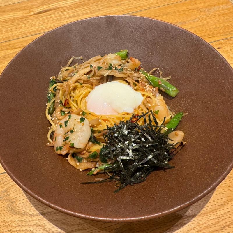 海老とアスパラの醤油ペペロンチーノ(こなな 有明ガーデン店)