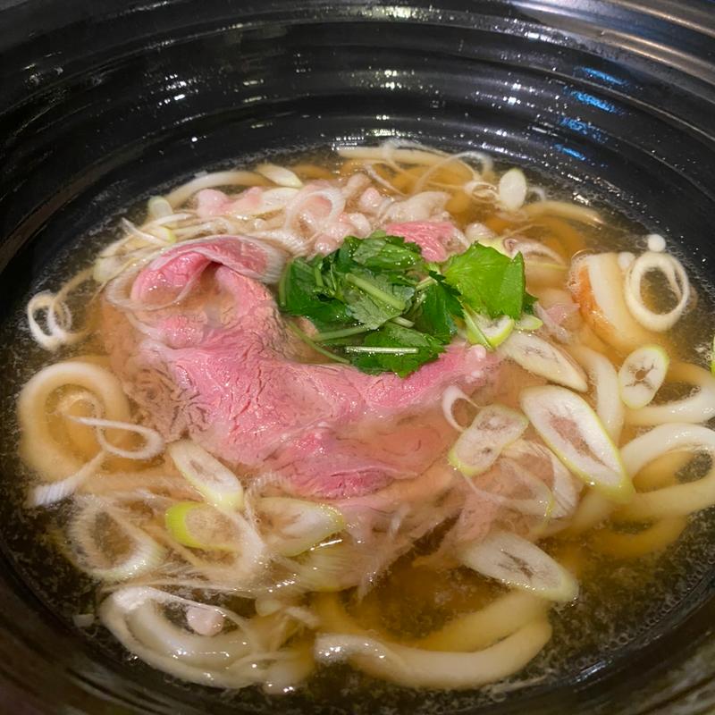 しゃぶ肉のおうどん(麺匠の心つくし つるとんたん 宗右衛門町店)