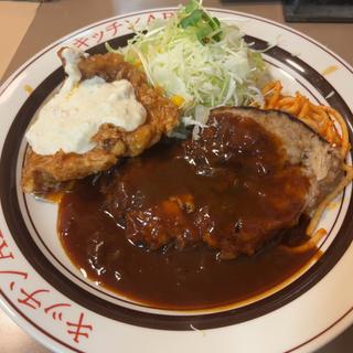 チキン南蛮タルタルとハンバーグセット(キッチンABC 南大塚店 （キッチンエービーシー）)