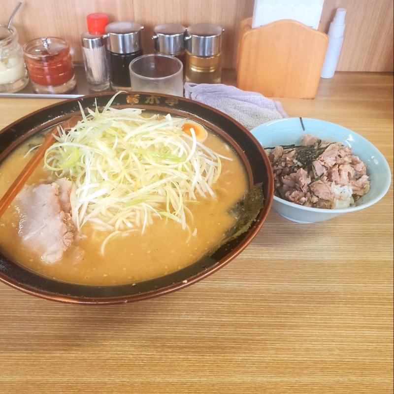 ネギ味噌ラーメン大　チャー丼(ラーメン青木亭)