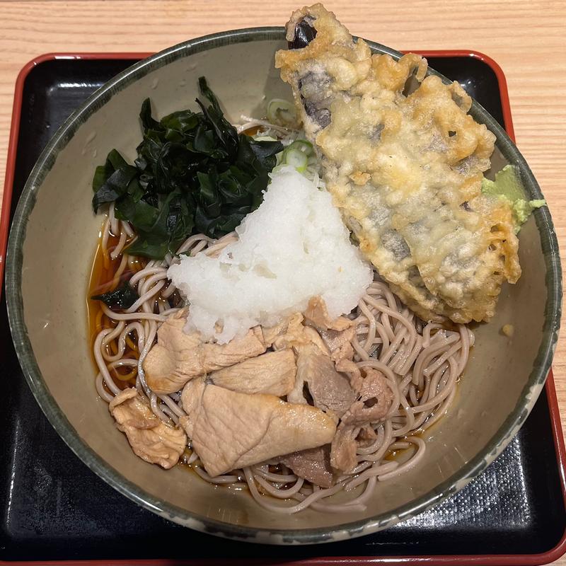 豚肉と茄子天のおろしそば(名代 箱根そば 町田店)
