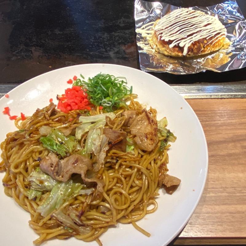 コンビセット ソース焼きそば豚＆わらい焼きハーフ(錦わらい 泉北店)