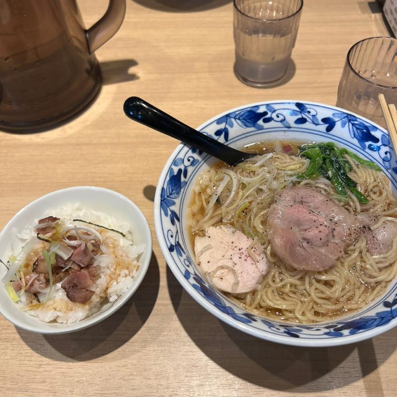 貝出汁醬油らぁ麺　ミニチャーシュー丼(貝出汁らぁ麺海美風 浅草店)