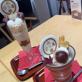 和の芋栗パフェ&楽ほうじ茶パフェ(永楽屋 本店 （えいらくや）)