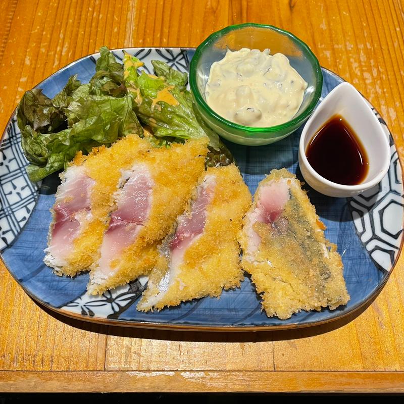 レア鯵フライ(食堂でべこ。)