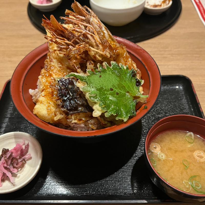 おっきな海老&イカ天丼(炉端かば 安来駅前本店)