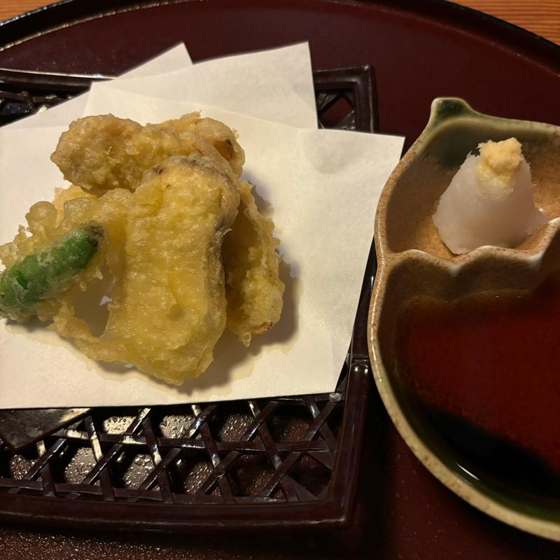 松茸とのどぐろの天ぷら(銀座方舟 大吟醸しずく店)