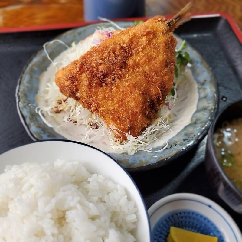 アジフライ定食(インター食堂安子島店)