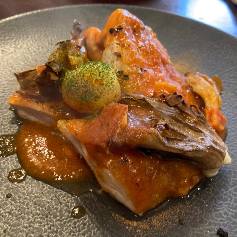 ランチ　鶏もも肉ときのこのブレゼ(ルビストロタシマ)