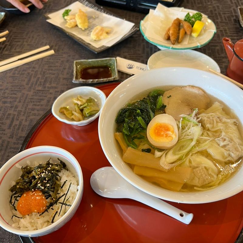 塩ワンタン麺とミニ明太高菜丼セット(東武藤が丘カントリー倶楽部)