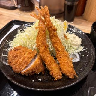 ヒレ・エビフライ定食(とんかつ まるや 西新宿店)