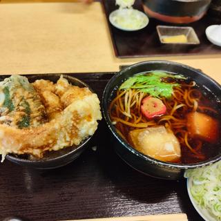 そば (温) ＋ ミニとり天丼