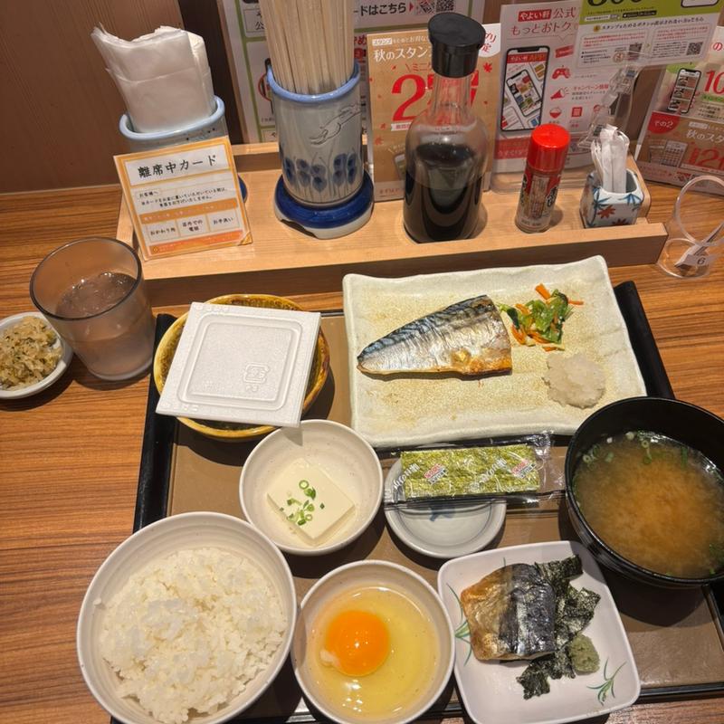 鯖塩焼き定食+茶漬けトッピング(やよい軒 大和田新田店)