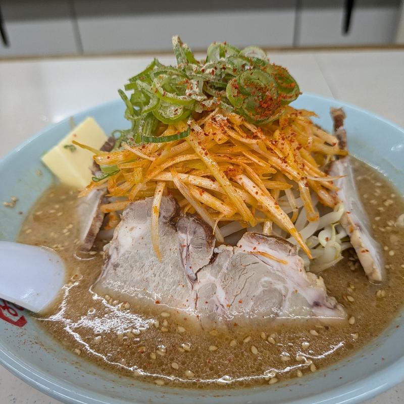 ねぎみそバターチャーシュー(くるまやラーメン新庄店)