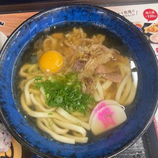 かしわうどん生卵トッピング(資さんうどん　西小倉店)