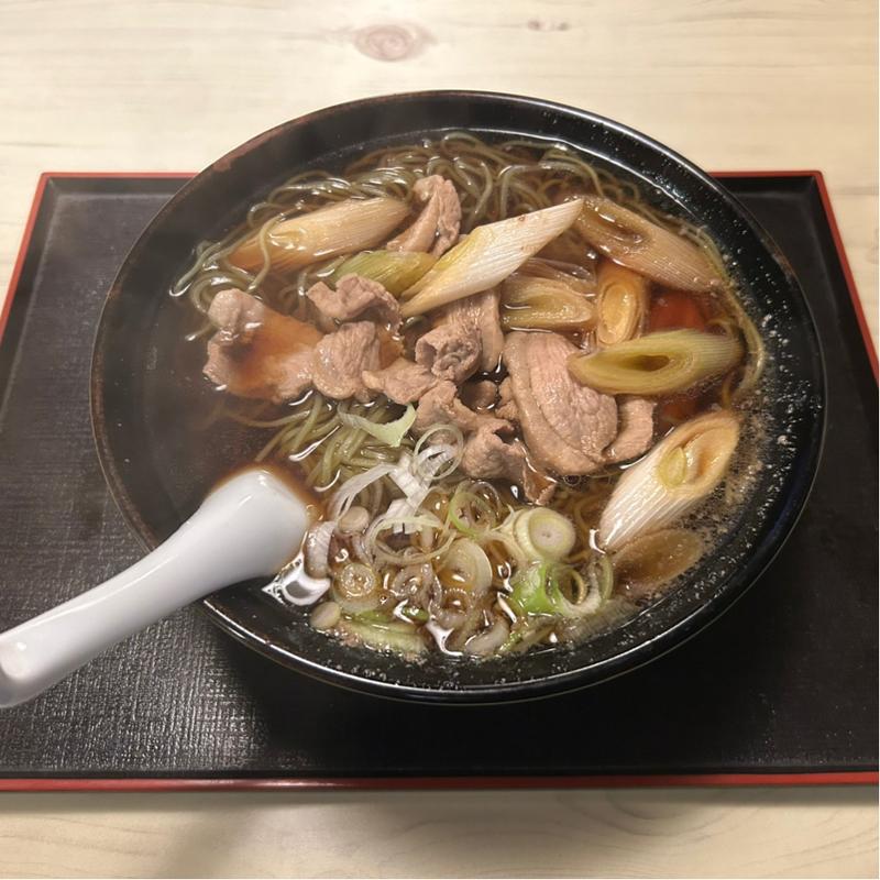 本かも南そば(茶そば　長寿庵 )