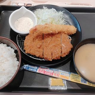 ロースかつ＆海老フライ1尾定食(松のや 南浦和店)