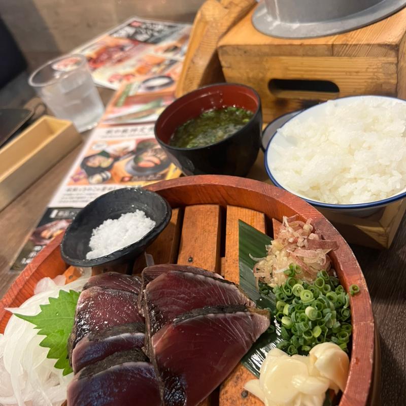 藁焼き鰹の塩タタキ定食(7切れ)(土佐わら焼き 龍神丸 西神中央店)