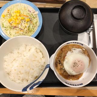 エッグホワイトソースハンバーグ定食(松屋 大井町店 )