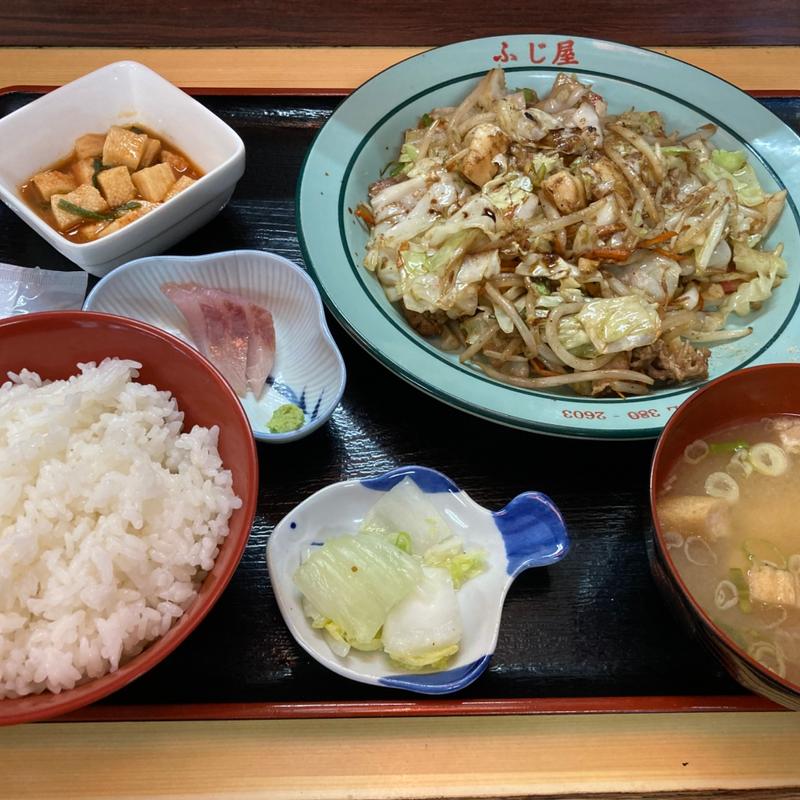 野菜炒め定食(ふじ屋)