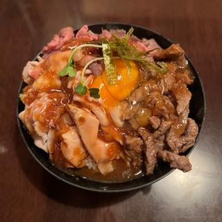 3種盛肉丼 並(炭火ステーキ ひだまり庵 本店)