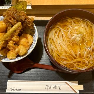 稲庭うどん(温)と天ばらめし(稲庭うどんとめし 金子半之助 コレド室町店 )