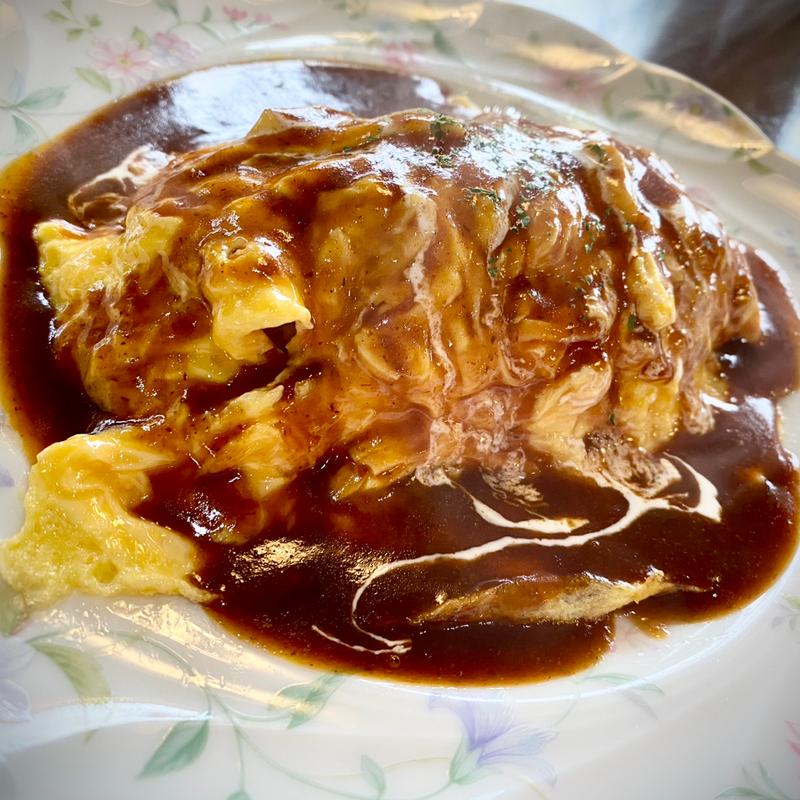 オムライスセット(デミグラスソース)(洋食喫茶 アドロック)