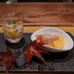 柿といちじくの胡麻和え(銀座 岡半 本店)