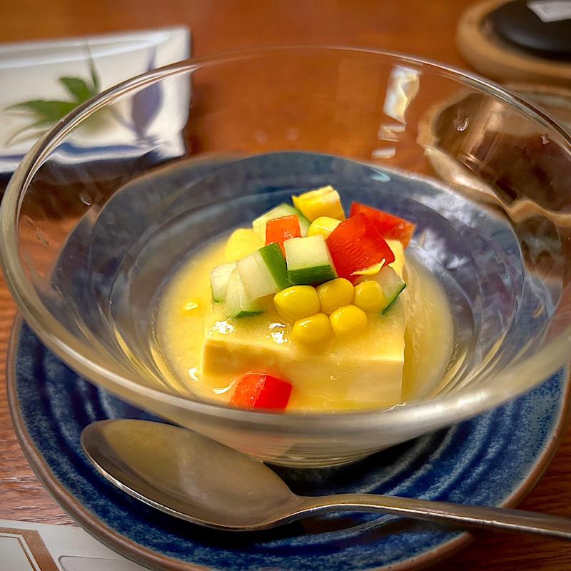 玉子豆腐 もろこしあえ(和食処 大ばん （わしょくどころ おおばん）)