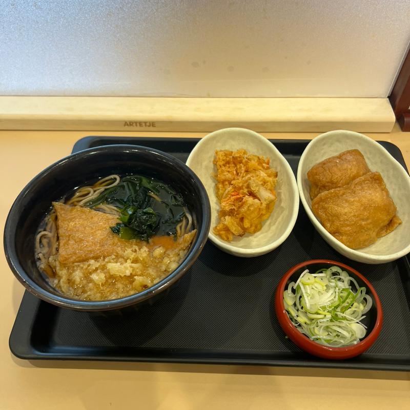 朝そばいなりセット　かき揚げ小　いなり(しぶそば 長津田店)