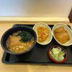朝そばいなりセット　かき揚げ小　いなり