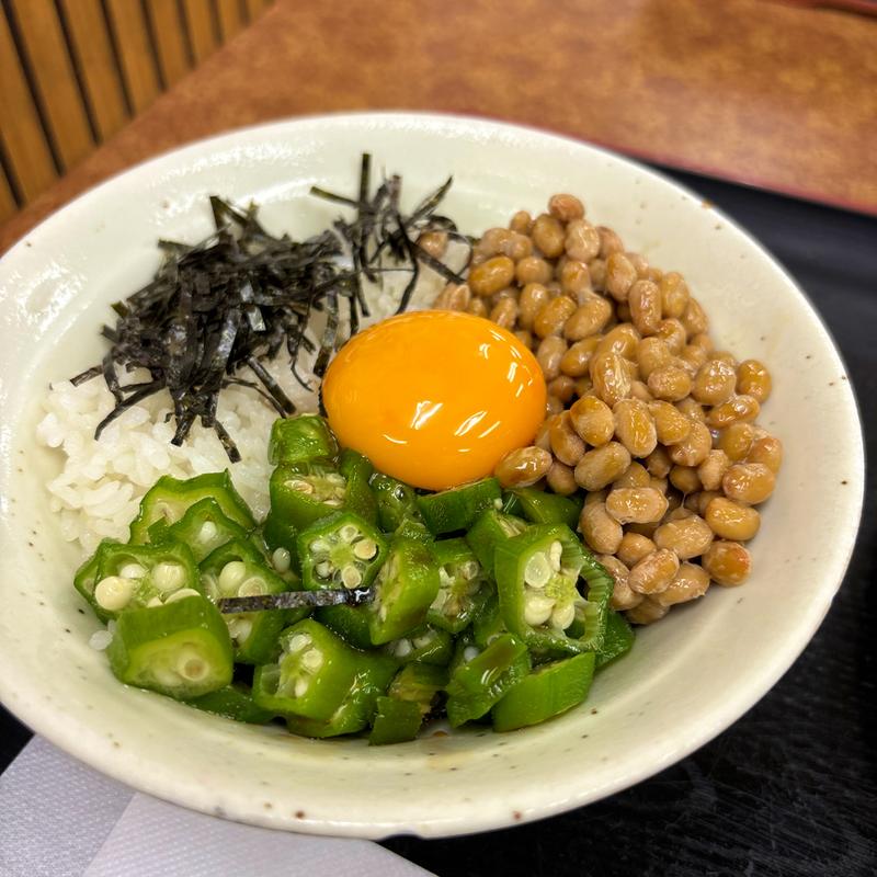 ミニ納豆オクラ丼(山田うどん食堂 吹塚店)