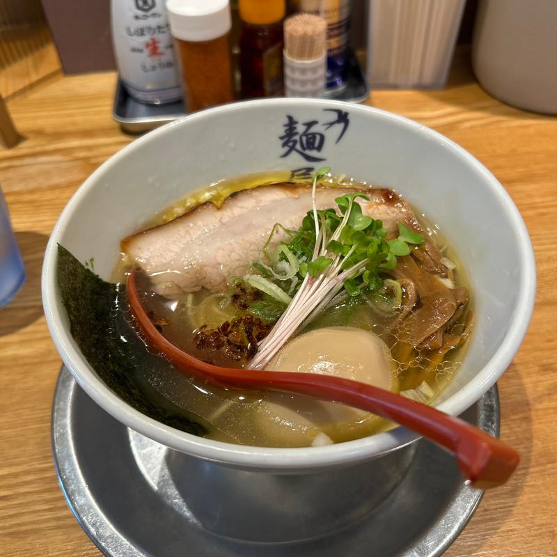 燕ラーメン塩(並盛).煮玉子(麺屋 燕)
