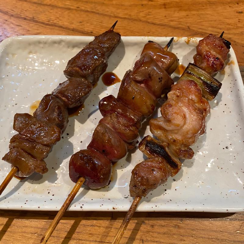 串焼き　砂肝　レバー　ねぎま(いちまる)