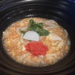 明太餡掛け玉子とじおうどん