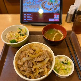 牛丼みそ汁サラダセット　お新香(すき家 草加八幡店 )