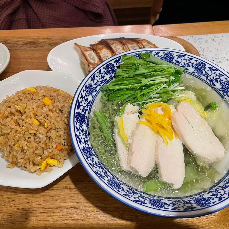 柚子塩翡翠麺 ハーフ炒飯 餃子セット(風龍 CHINESE KITCHIN FOOLONG 市川店)