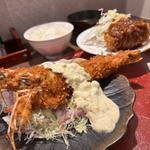 大えびフライ(1尾)とコロッケ定食