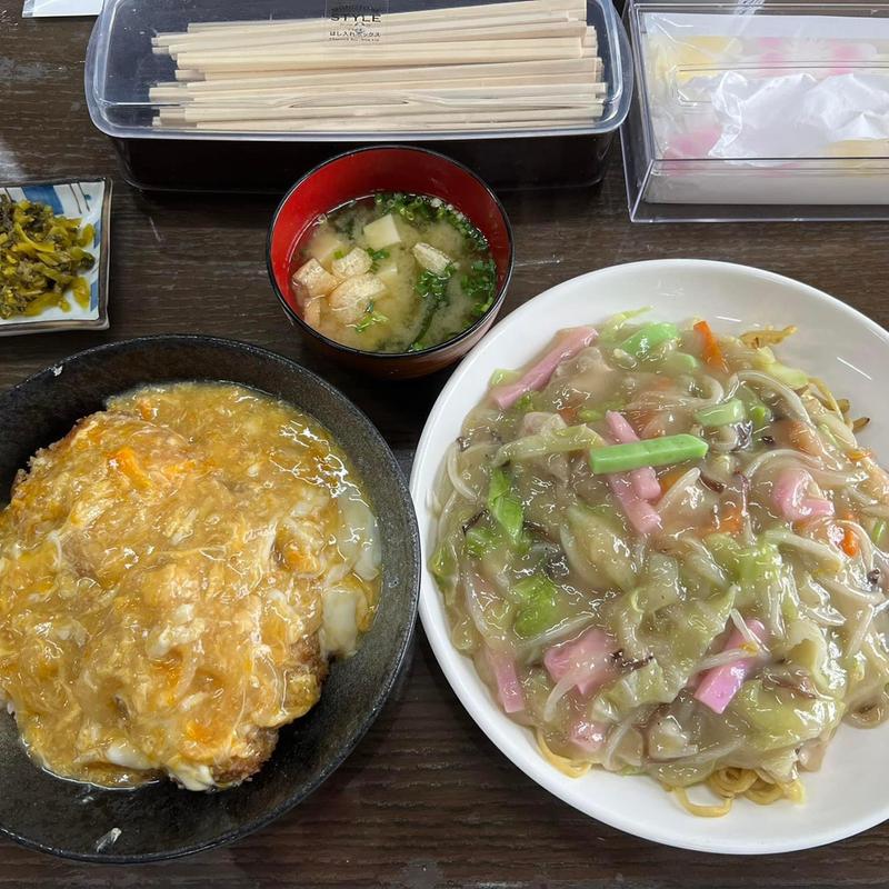 皿うどん 太麺 カツ丼(お食事処　かじか )