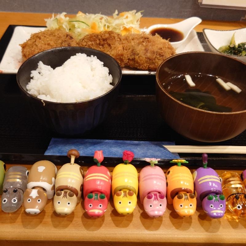 和牛すじ出汁メンチカツ定食(割烹食堂かいね)