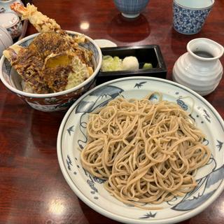 海老と野菜天丼（お蕎麦セット）(心洗庵(しんせんあん))