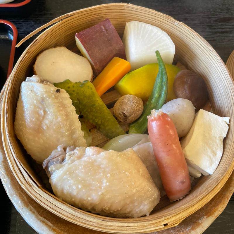 若鶏と野菜の蒸籠セット(農福連携レストラン 天空の豆畑)
