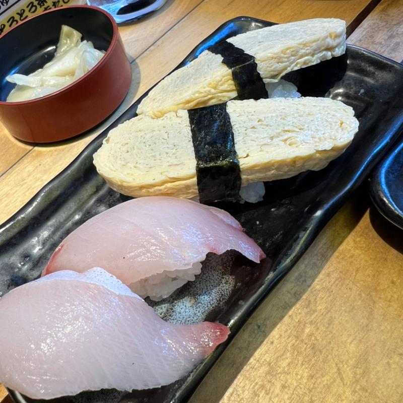 ハマチ腹トロ、玉子(ニューすしセンター春木屋 裏なんば店)