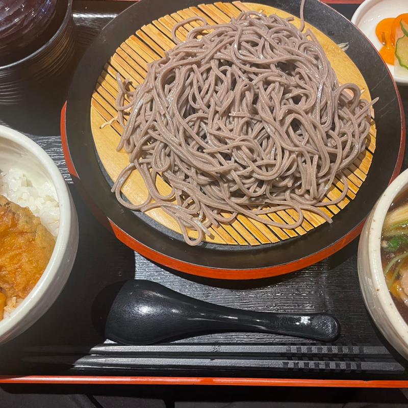 肉そばセット小天丼(浅草割烹天とよ神保町店)