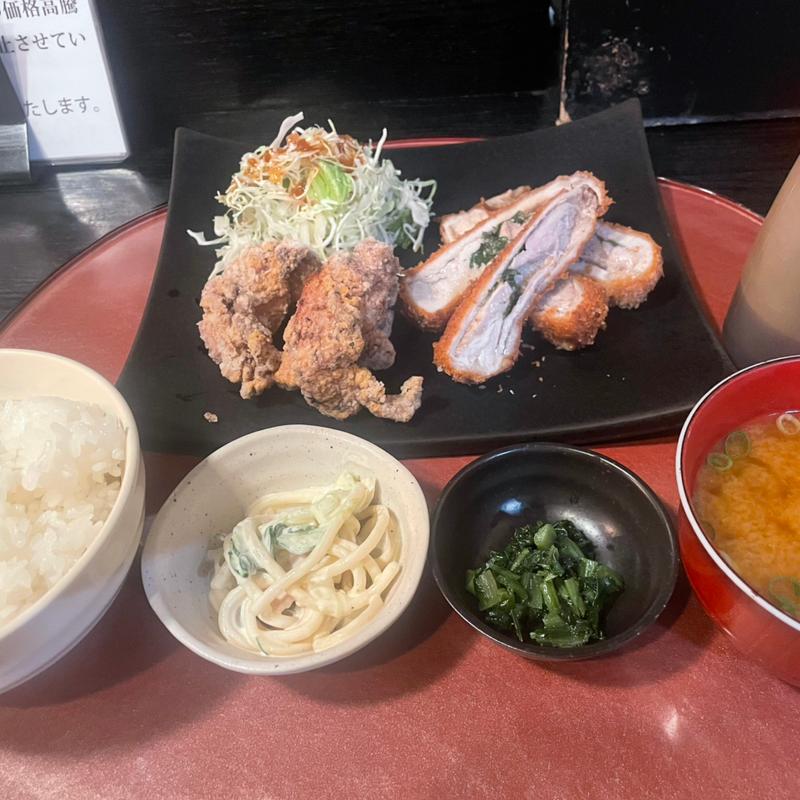 豚ロースの梅しそ巻き定食(懐楽料理おかん)