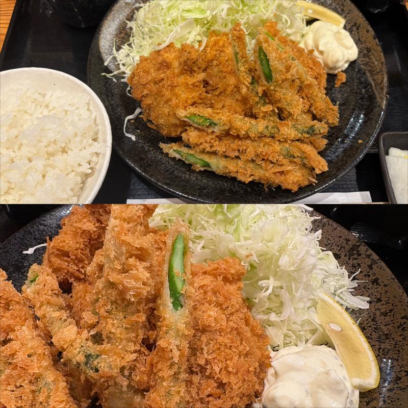 赤魚とアスパラフライ定食(とんかつまるや 新橋駅前本店)