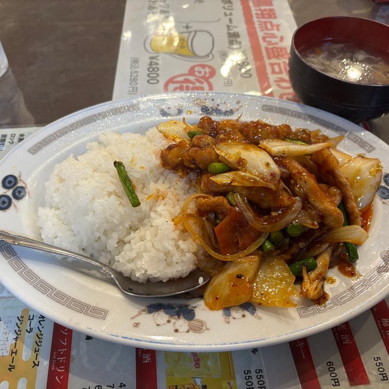 豚ロースとニンニクの芽炒め丼(鳳翔 )